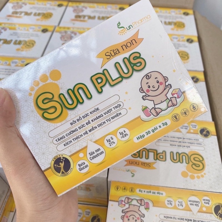 Sữa non Sun Plus bé ăn khỏe ngủ ngon, tăng đề kháng hộp 30 gói