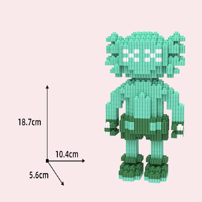 Lego Bearbrick, Lego Kaws Đồ Chơi Lắp Ráp Mô Hình Gấu Bearbrick Cỡ Lớn 20cm annhienstore