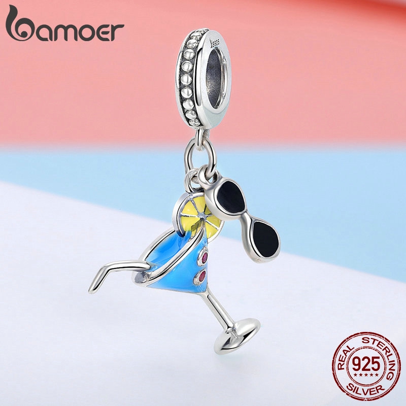 Mặt Phụ Kiện Bamoer SCC698 bạc 925 Hình Mắt Kính Dùng Để Trang Trí Đồ Trang Sức