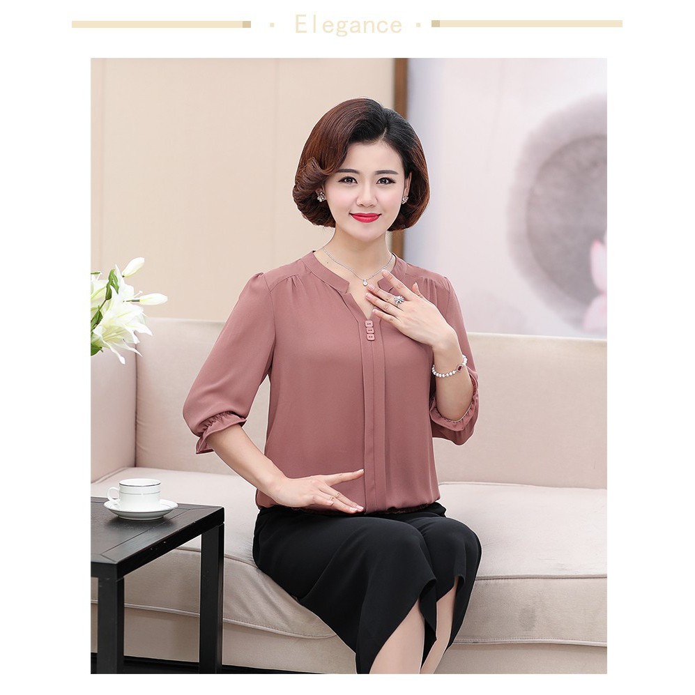 áo trung niên tay lửng giấu bụng cho người lớn tuổi  (thời trang trung niên anitagreen) tk212n | BigBuy360 - bigbuy360.vn