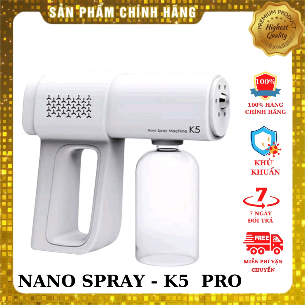 Súng Khử Khuẩn K5 , Khử Trùng Công Nghệ Nano_Tia Cực Tím UV _ Bảo Hành 12 Tháng - Máy Xịt Sát Khuẩn, Phun Diệt Khuẩn