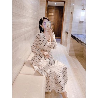 Đầm Maxi Chấm Bi 4 Tầng