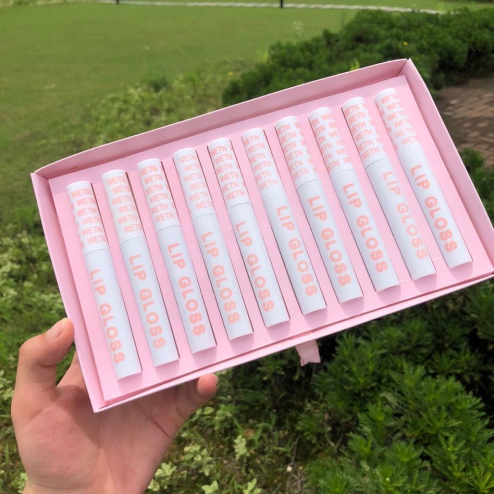 ✨Hot Sale✨ RẺ NHẤT SHOPEE — Set Son Kem Nhung Lì 10 Cây WETN LIP GLOSS Siêu Hot - Bộ Son Kem Lì 10 Cây WETN Hồng techo