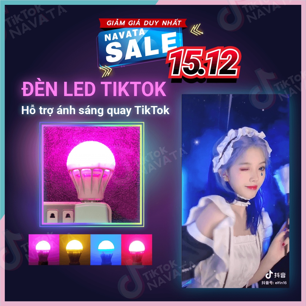 [Đèn Led TikTok] loại đèn tím hồng 3w 7w 9w - Chuyên quay TikTok loại tốt nhất bảo hành 24 tháng