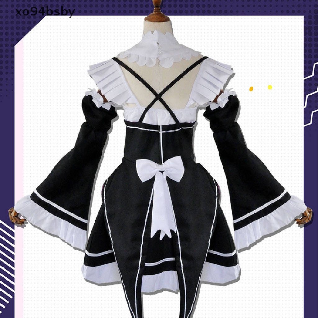 Bộ đồ hóa trang cô hầu gái anime Ram/ Rem chất lượng cao