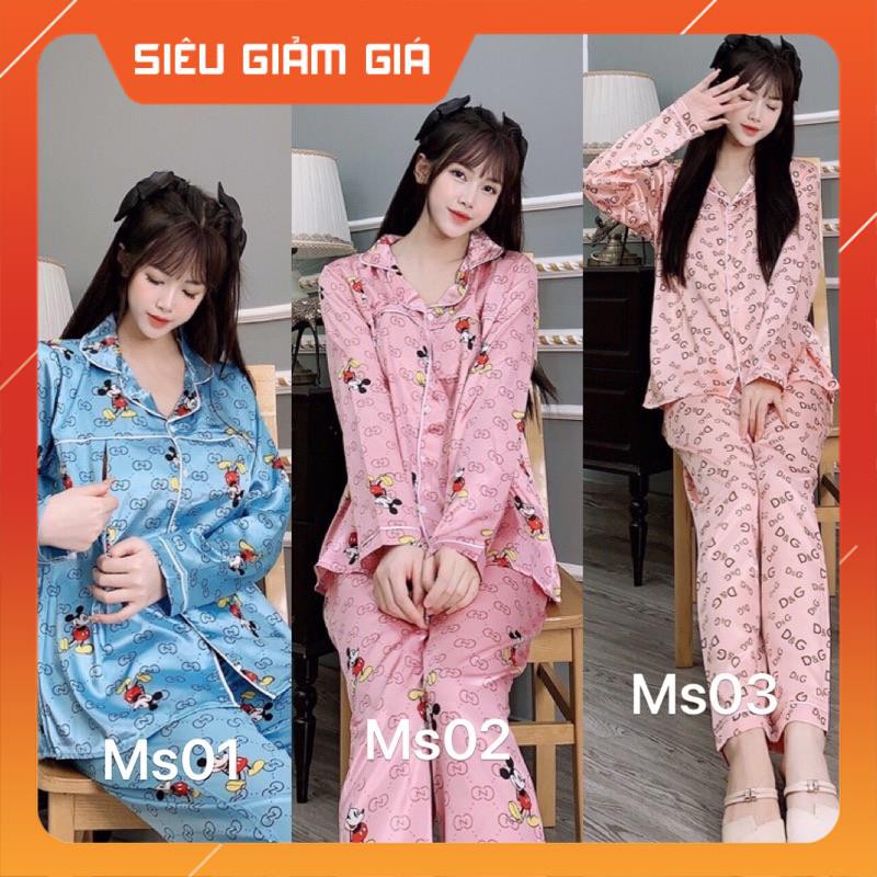 Bộ bầu bộ pijama bầu và sau sinh 2 in1 chất lụa thái cao cấp☘️quần có chun chỉnh☘️bộ sau sinh siêu mềm ☘️Freesize 43~68k