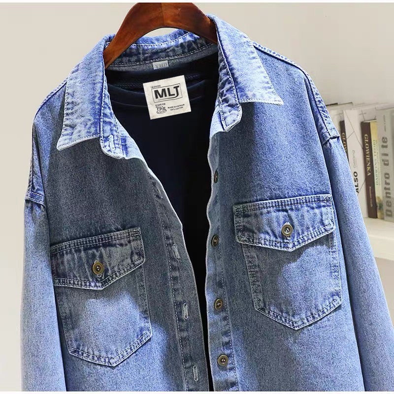 Áo khoác jeans Nam Nữ BigSize phom dáng Sơ mi siêu đẹp MLJ