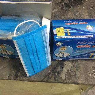 Combo 2 hộp khẩu trang y tế 4 lớp màu xanh quyền anh mỗi hộp 50 chiếc