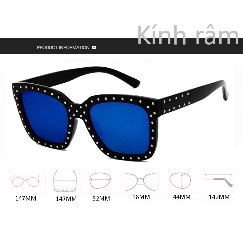 Kính mát đinh tán phong cách cổ điển dành cho nữ