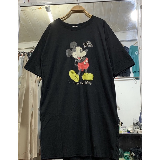 Đầm Vintage 3 Màu Đen Cam Trắng . Váy Xuông Tay Lỡ In Hình Micky Form Rộng Cá Tính Ulzzang