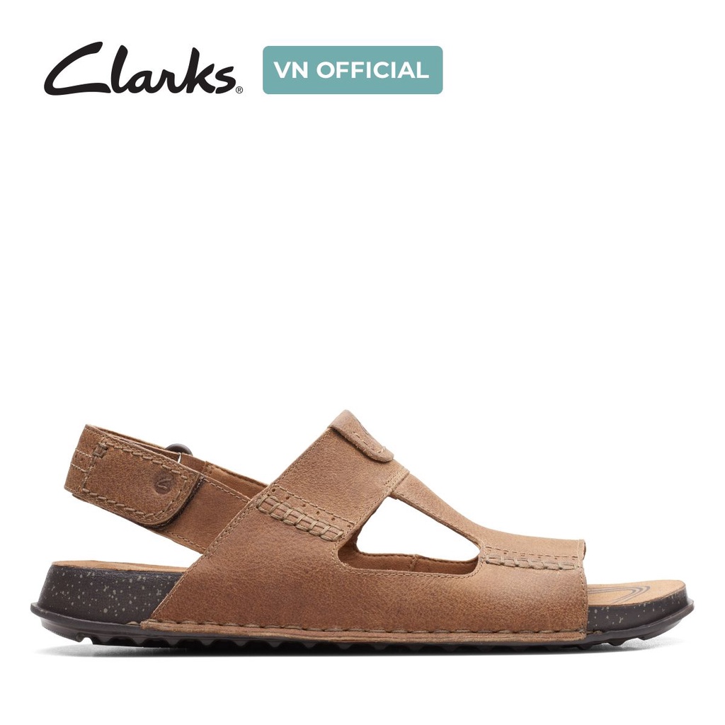 Dép Sandals Da Nam CLARKS Crestview Bay màu nâu