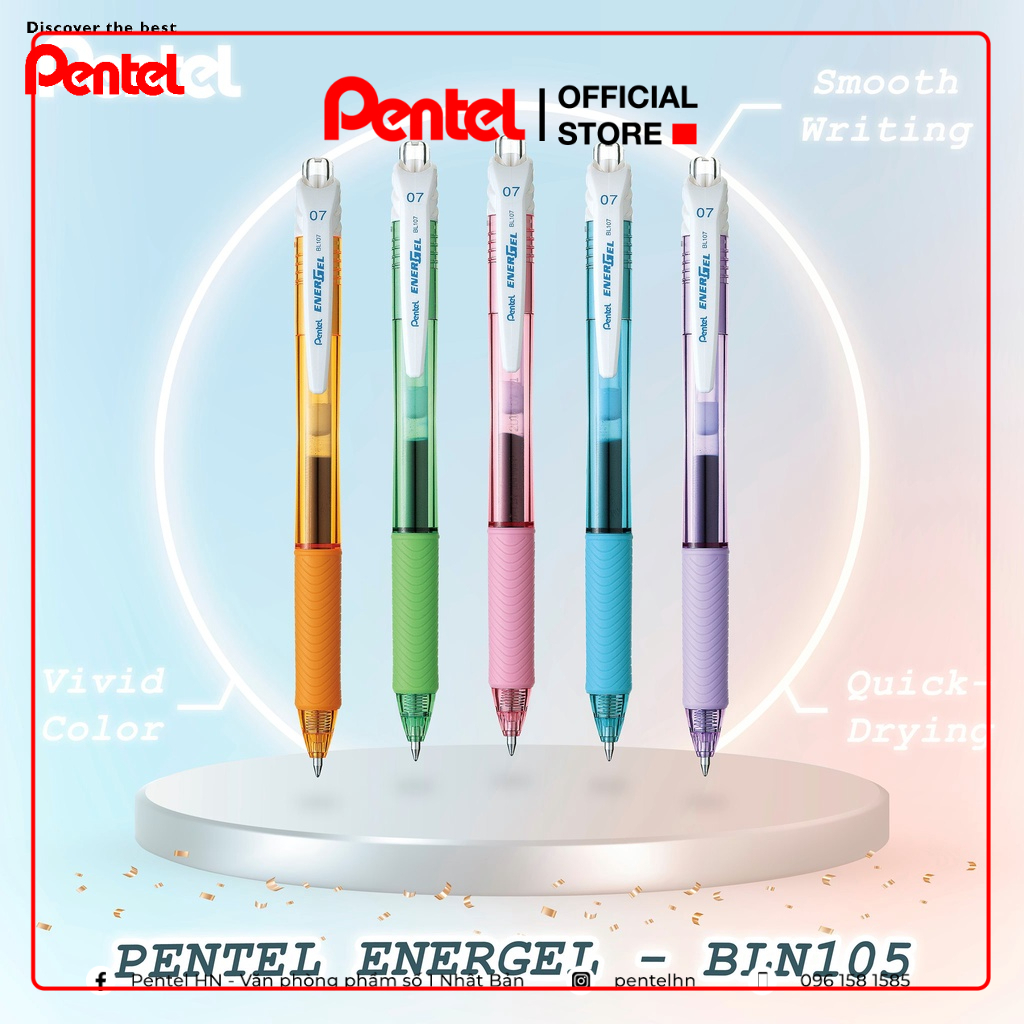 Bút Bi Nước Nhật Bản Pentel Energel X BL107 Ngòi 0.7 Mực Đen