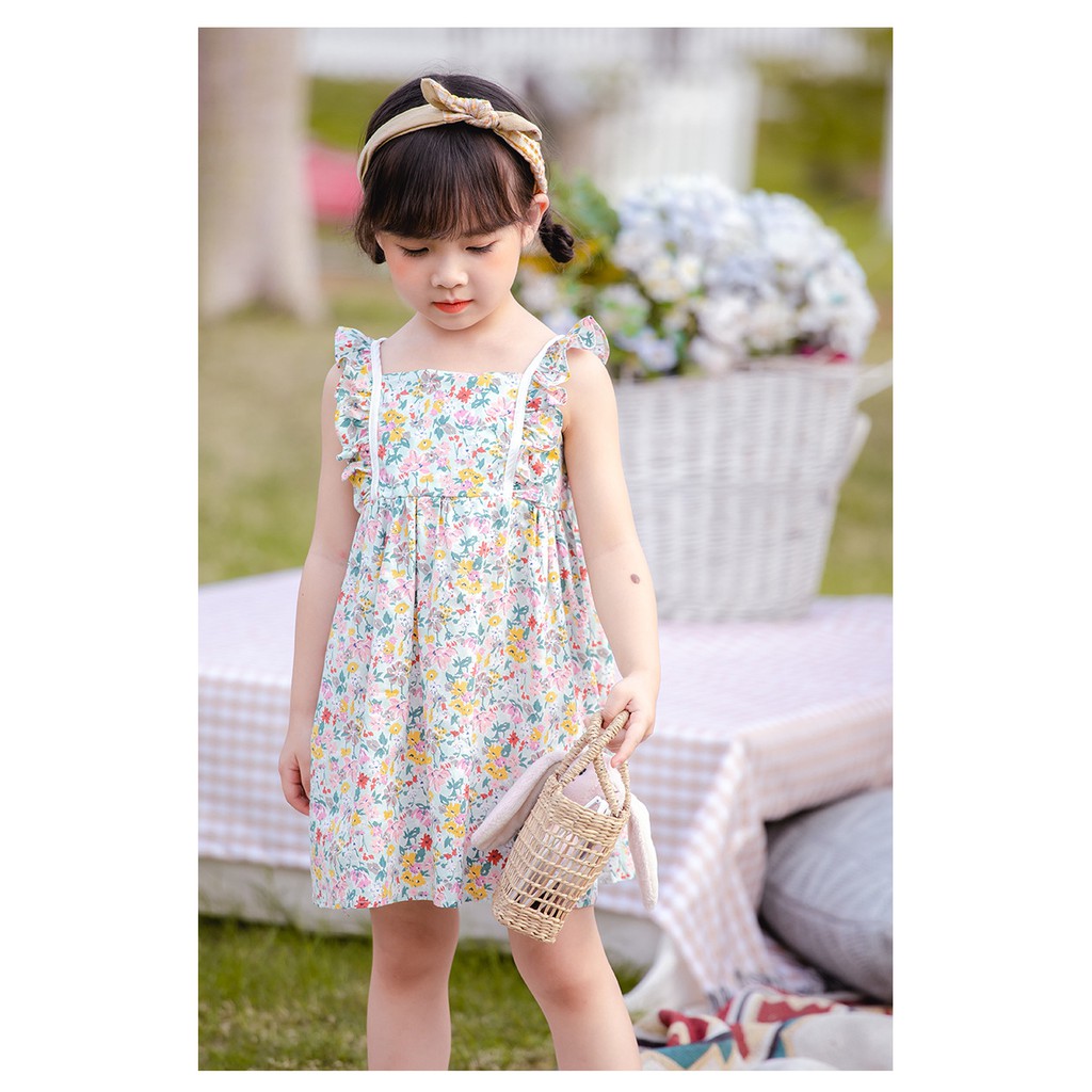Váy đầm hoa nhí dễ thương cho bé - Váy bé gái Kunkids
