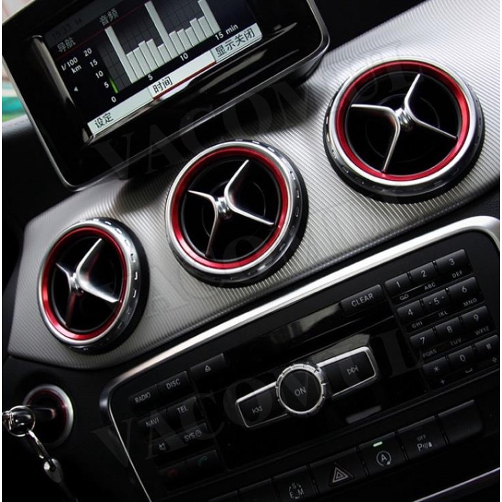Bộ 5 Vòng Trang Trí Lỗ Thông Gió Máy Điều Hòa Cho Mercedes Benz A B GLA CLA Class W176 W246 C117 X156 AMG