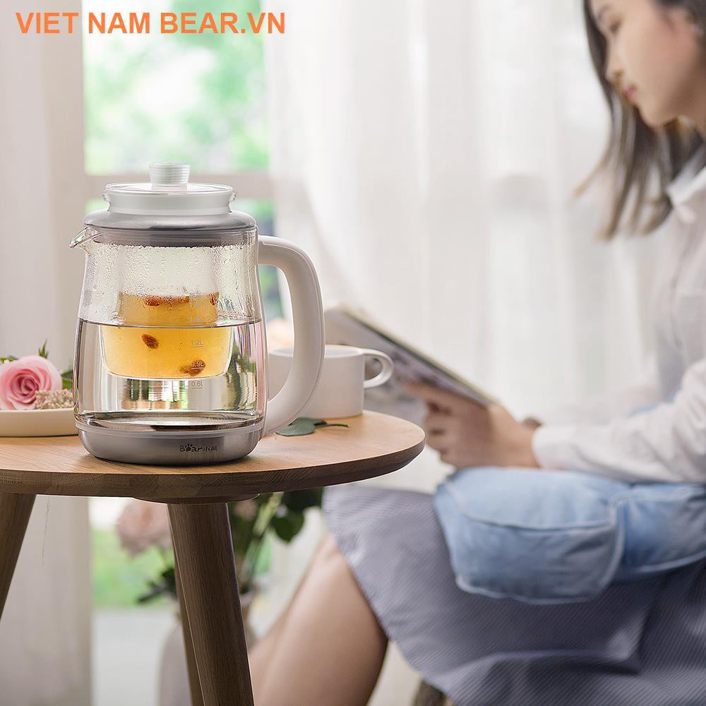 ☌✿✱Nồi ủ sức khỏe Bear thủy tinh tích hợp ấm điện đa năng pha trà văn phòng nhỏ 1.8L