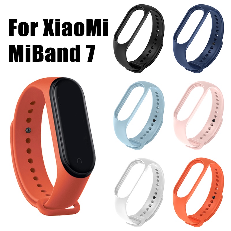 Dây Đeo Thay Thế Bằng Silicone Màu Trơn Cho Xiaomi Mi Band 7
