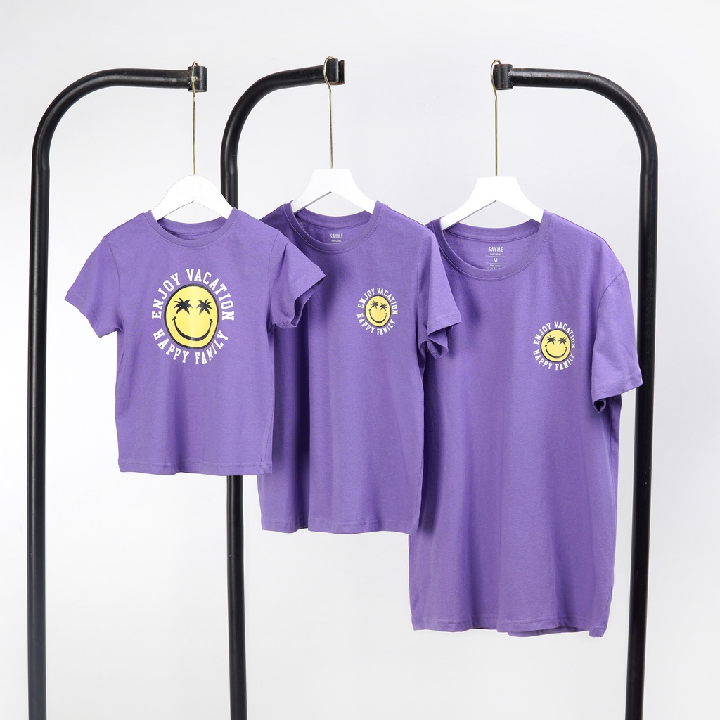 Áo phông trẻ em SAYME set gia đình đi chơi, đi biển, dạo phố in hình vải cotton mềm mịn, thoáng mát KCTS0015-16