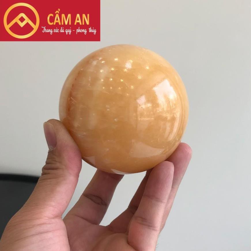 [XẢ KHO ] Quả Cầu Phong Thủy Ngoc Hoàng Long Mạng Thổ - Kim, Đường Kính Khoảng 8cm - Cẩm An