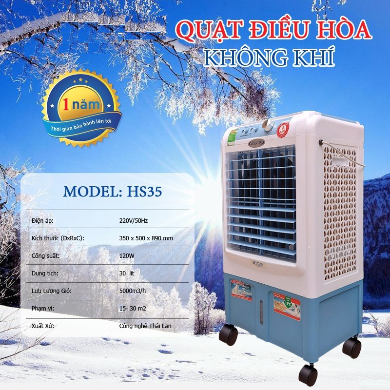 QUẠT ĐIỀU HOÀ HƠI NƯỚC HS-35A/ HS35A 40 LÍT [BẢO HÀNH 1 NĂM]