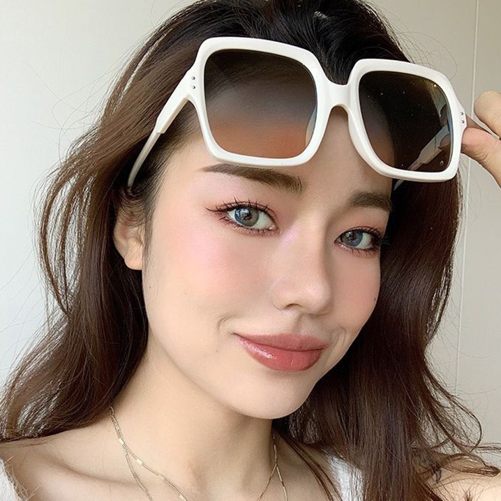 Kính mát gọng tròn lớn phong cách retro Hàn Quốc dành cho nữ