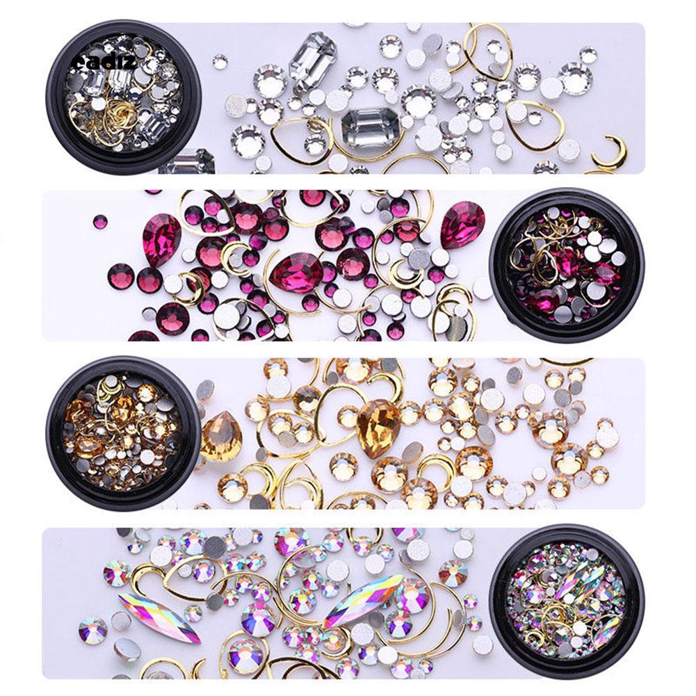 Hộp phụ kiện hình học 3D bằng hợp kim trang trí móng nghệ thuật