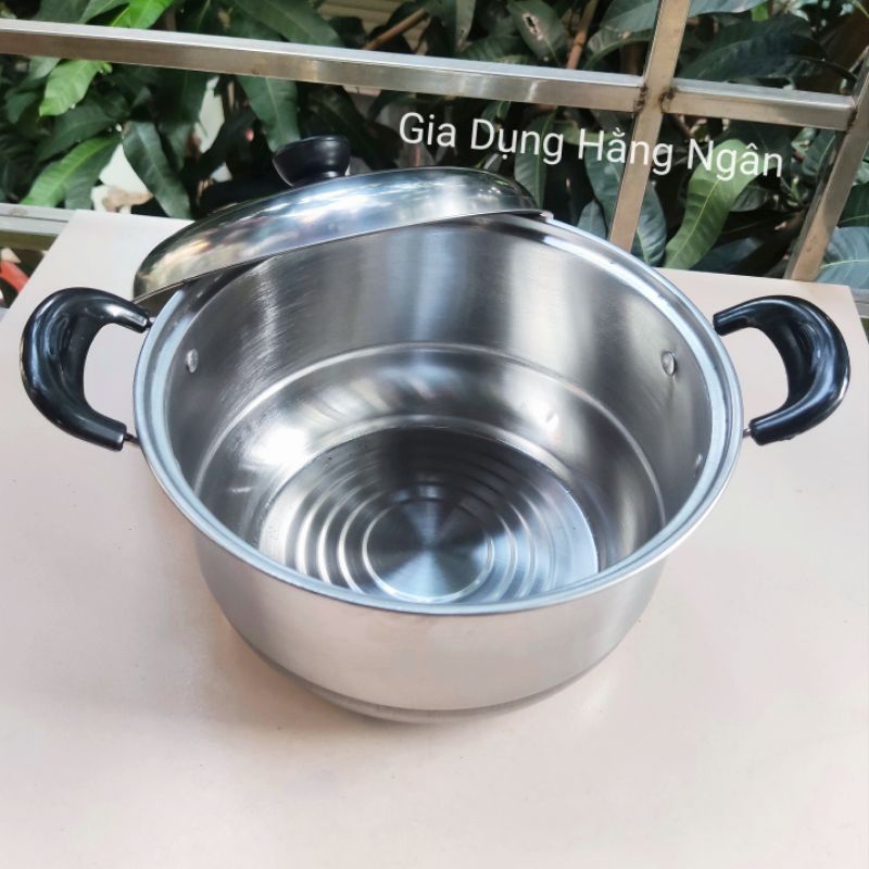 Nồi Inox Size 23Cm - Nồi Dùng Bếp Từ, Bếp Ga