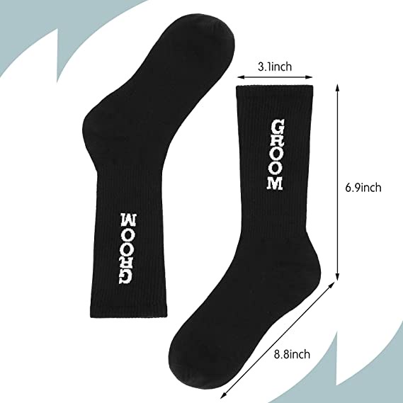 Vớ Cotton Mềm Mại Thoáng Khí In Chữ Groom Màu Đen Cổ Điển Cho Nam