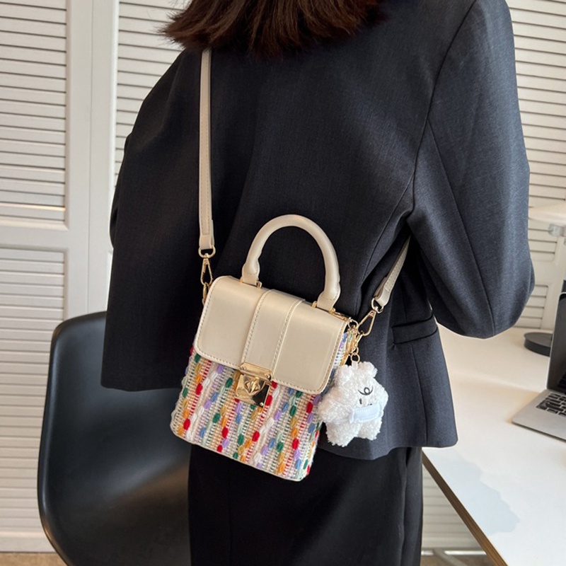 Túi IELGY đeo vai đan lát mặt hoạt hình thời trang cho nữ