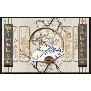 tranh dán tường bàn thờ, phòng thờ 3D KT 120x80cm