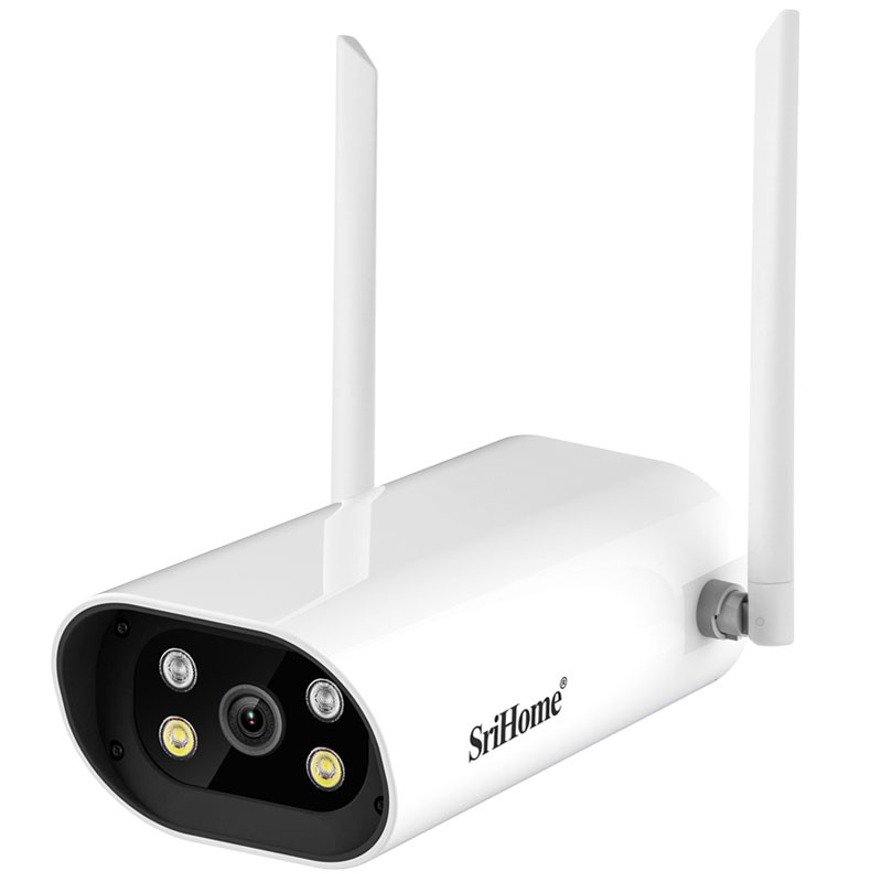 Camera IP Wifi ngoài trời SriHome SH037 4.0MP QHD 2K 2560P, Màu ban đêm, Hỗ trợ Wifi 2.4/5G, xoay 355 độ (Trắng)