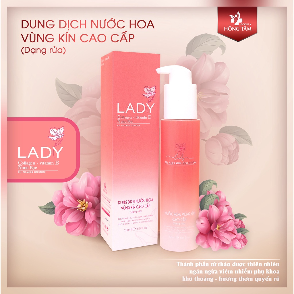 Dung dịch vệ sinh cao cấp LADY - Dung dịch vệ sinh phụ nữ (150ml) giúp cô bé luôn thơm sạch thoáng tự tin suốt ngày dài