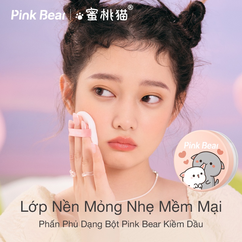 Phấn phủ Pink Bear trang điểm điều dầu 7g