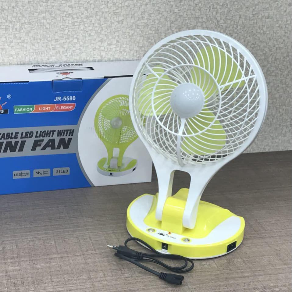 Quạt sạc tích điện Mini Fan JR 5580 loại lớn đa chức năng all in one | BigBuy360 - bigbuy360.vn