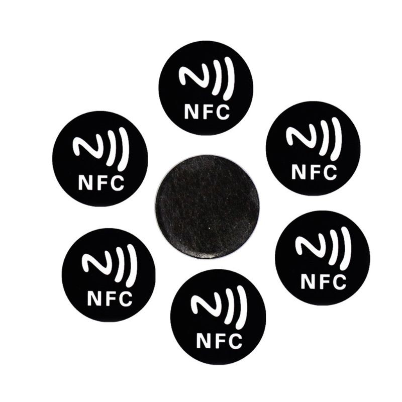zzz* 6PCS Black Anti Metal Sticker NFC Ntag213 Tags NTAG 213 Metallic Label Badges