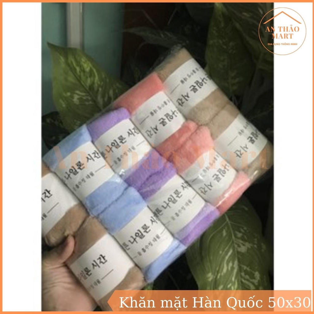 Khăn Mặt Hàn Quốc Siêu Mềm Mại 50x30cm, Khăn Mặt Lông Cừu Siêu Thấm Hút