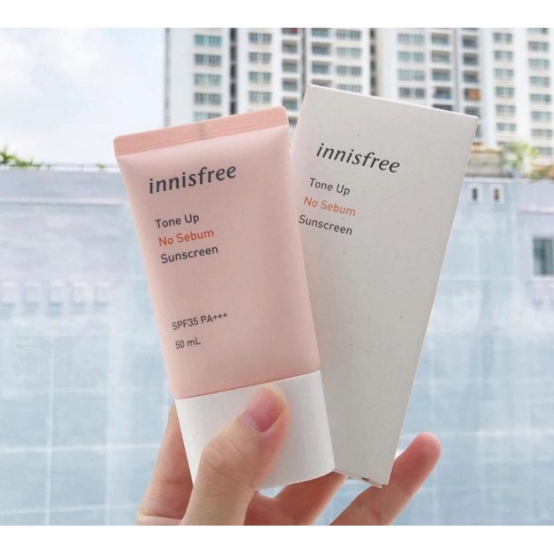 [ Hàng Chuẩn ] Kem Chống Nắng Innisfree Tone Up No Sebum Sunscreen Spf50+/Pa++++ Hàn Quốc, Tuýp 50ml, Giúp Bảo Vệ Da