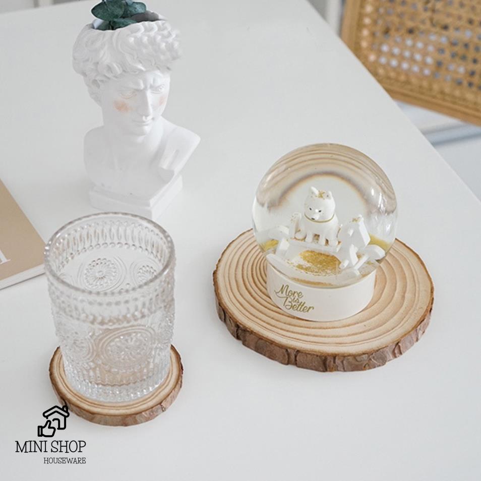 Tấm Lót Cốc Ly Uống Trà Uống Cà Phê Bằng Gỗ Hình Tròn Bằng Khoanh Gỗ Tự Nhiên, Trang Trí Tường, Làm Đồ Handmade