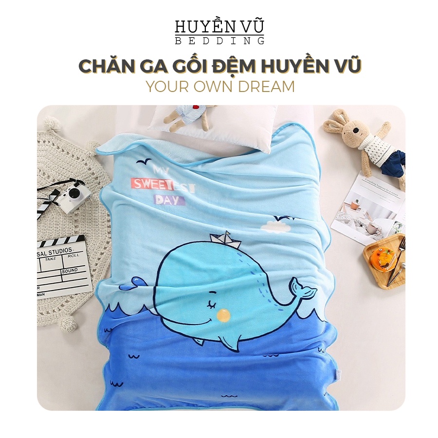 Chăn nỉ trẻ em siêu mềm, ấm áp, nhẹ mang đi học du lịch - CHĂN GA GỐI ĐỆM HUYỀN VŨ