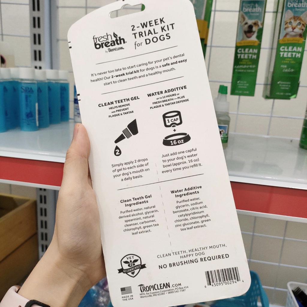 COMBO VỆ SINH RĂNG MIỆNG CHO CHÓ DÙNG THỬ 2 TUẦN - FRESH BREATH DENTAL TRIAL KIT
