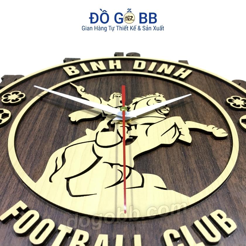 Đồng hồ bóng đá Việt Nam  logo CLB BÌNH ĐỊNH FC bằng gỗ làm quà tặng sinh nhật nam bạn trai chồng - Đồ Gỗ BB