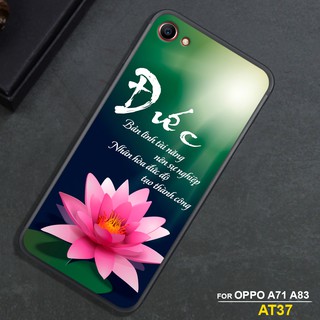 Ốp mặt lưng kính cường lực OPPO A71 - A83 IN CHỮ THƯ PHÁP TÂM AN ĐỨC