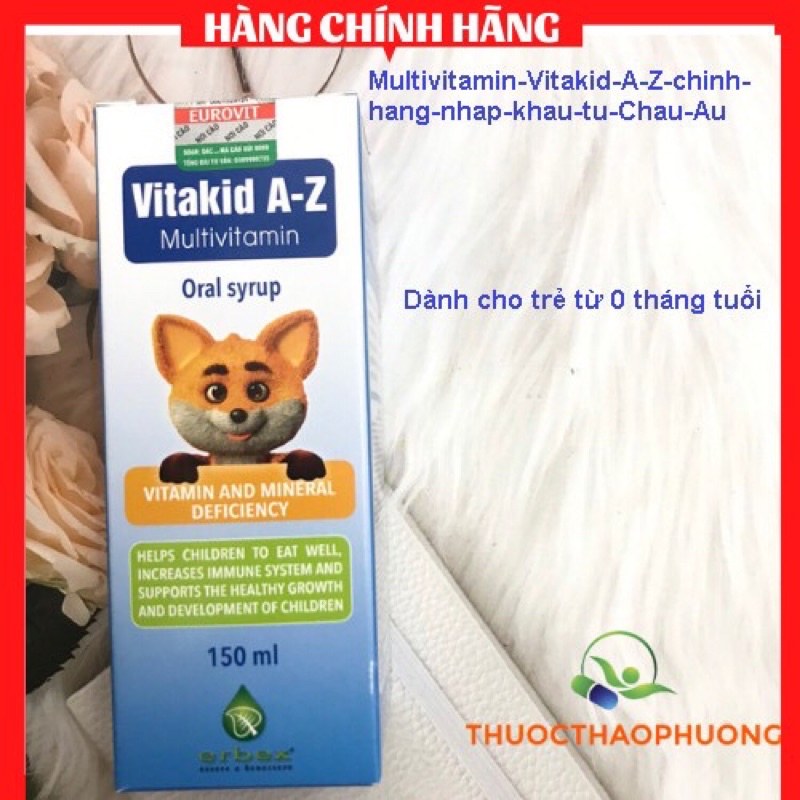 Vitakid A-Z Multivitamin chính hãng bổsung vitamin và khoáng chất tổng hợp bồi bổ sức khoẻ kích thích ăn ngon tăng đề kh