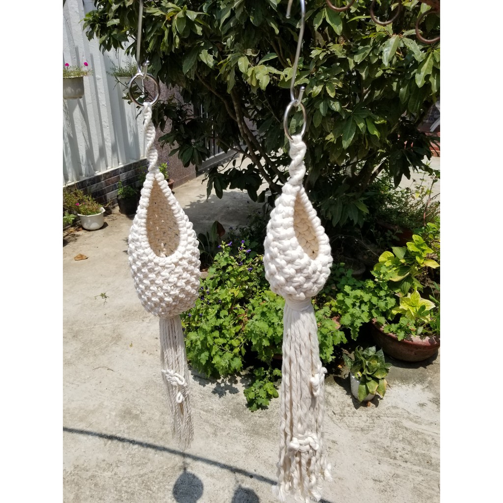 [Mua 2 tặng 1] Macrame Treo Chậu Cây, Dây Đan Treo Cây, Giỏ Treo Cây Handmade,Trang Trí Nhà Cửa, Coffee, Studio