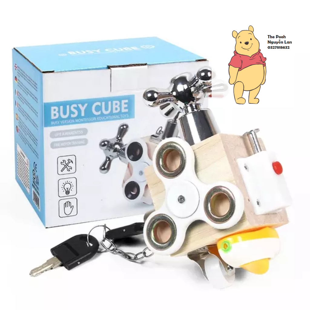 Busy cube cục gỗ bận rộn - Bộ đồ chơi giáo dục sớm đa chức năng busy cube