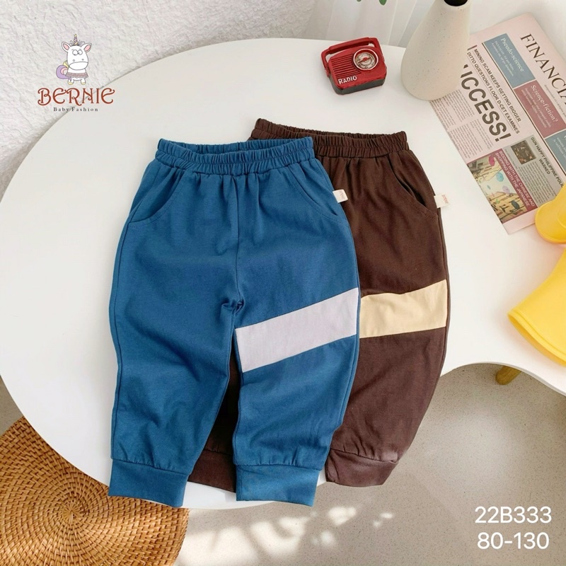 Bộ bé trai Bernie thu phối màu chất cotton mềm cho bé từ 9-23kg-22B333