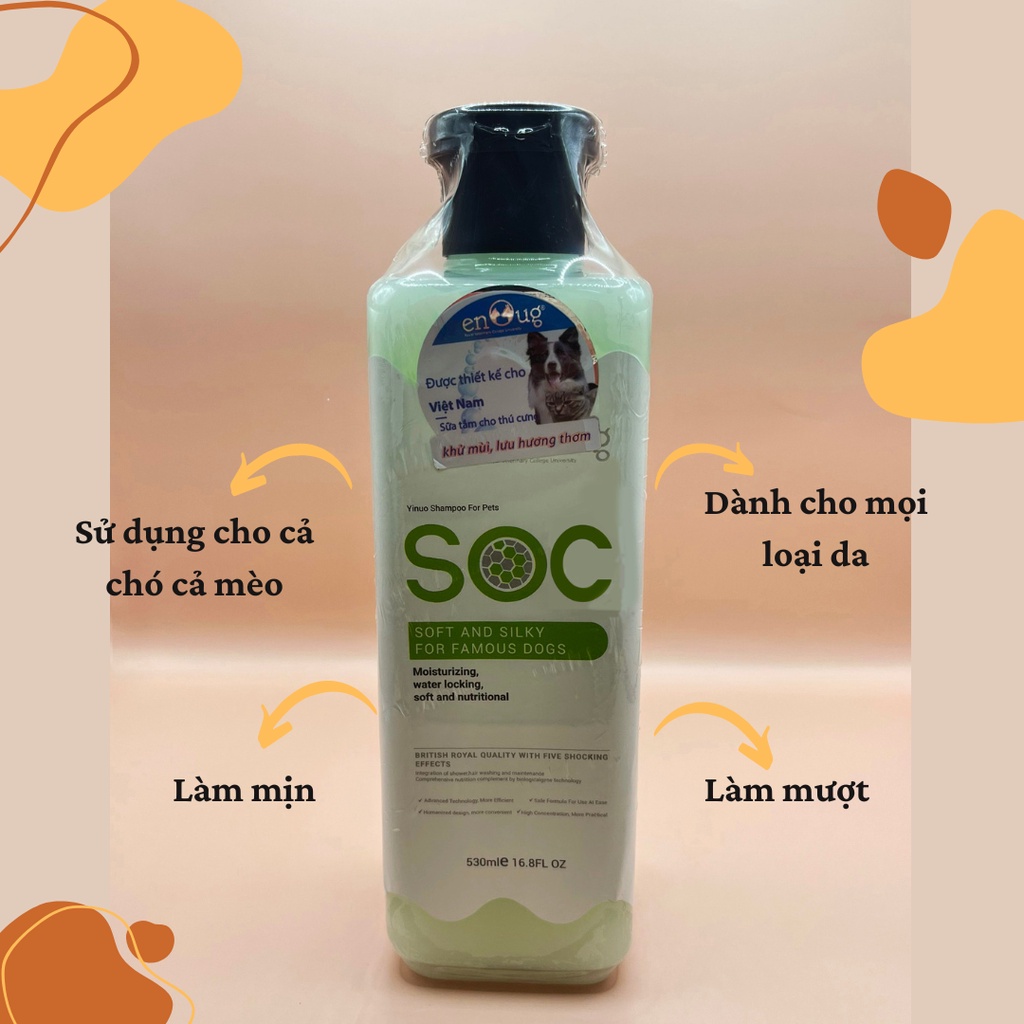 Sữa tắm cho chó SOC 530ml poodle, lông trắng, lông tối màu - Sữa tắm chó mèo