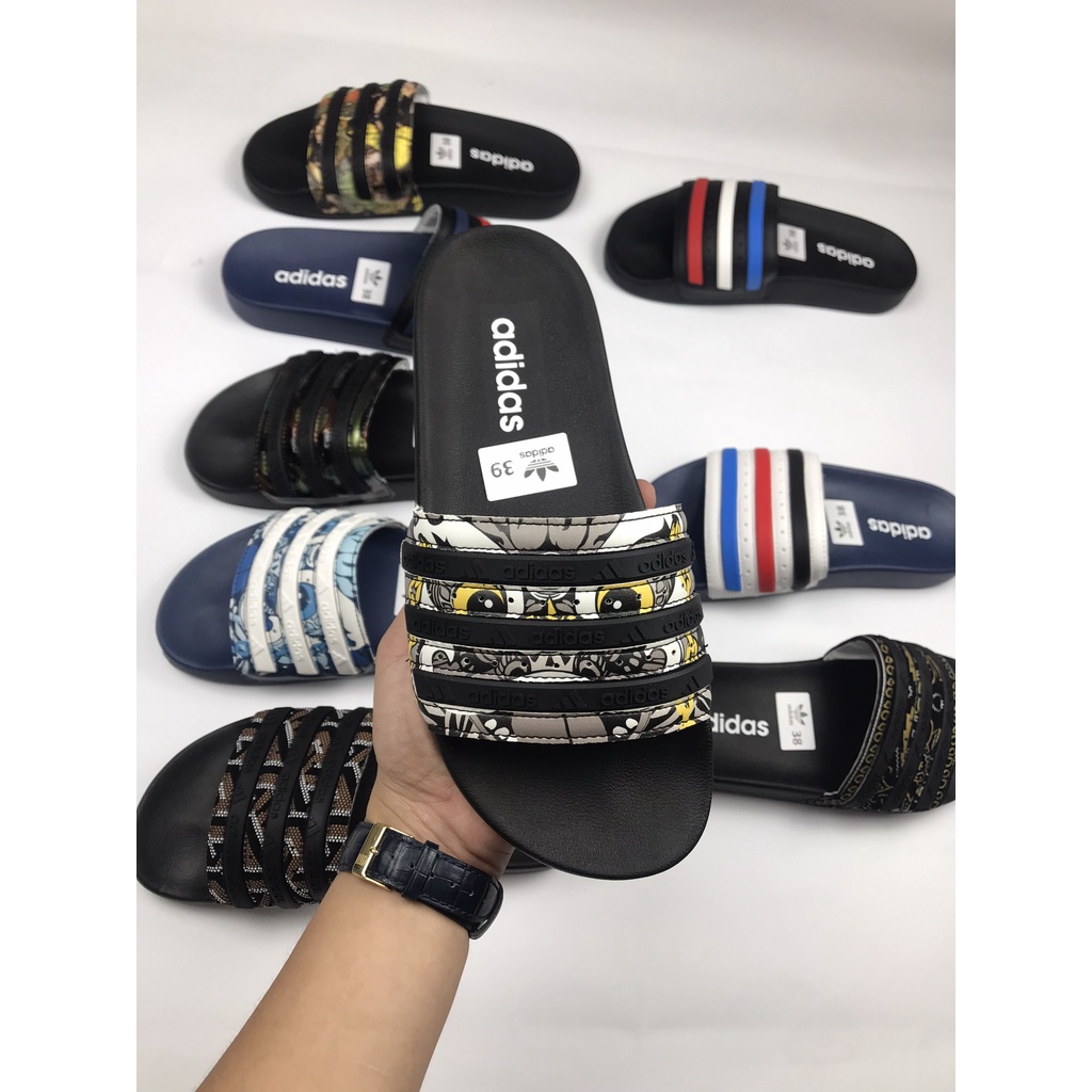 [FREE SHIP] Dép Nam adidas cao cấp, Dép đẹp chống nước, Dép đế chữ Adidas, Dép THÊU HỌA TIẾT Cực HOT