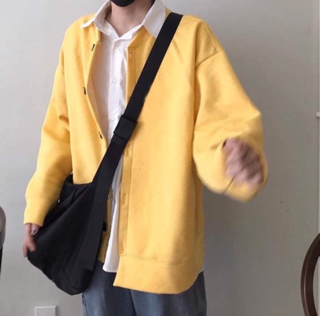 Áo Cardigan Basic Tay Dài Unisex Hình Thật Ở Cuối