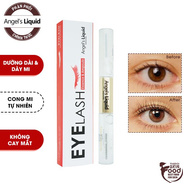 Tinh Chất Dưỡng Mi Dày Và Dài 2 Bước Angel's Liquid Eyelash Essence &amp; Ampoule 5ml