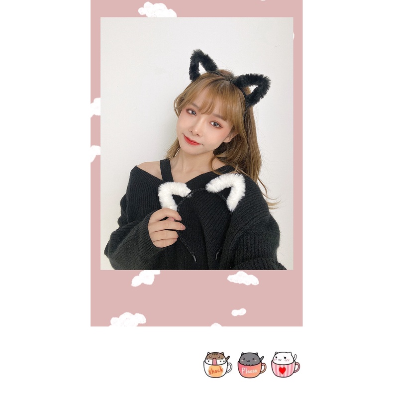 Bờm, Băng Đô Cài Tóc Lông Tai Mèo Dễ Thương Cute Hot Trend ❤ xinh xắn